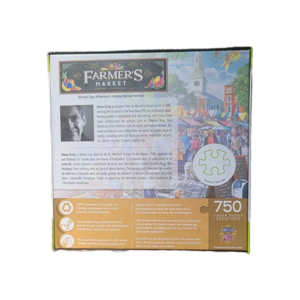 MasterPieces Farmer's Market 750 Piece Jigsaw‎ Puzzle Market Day  w/Poster